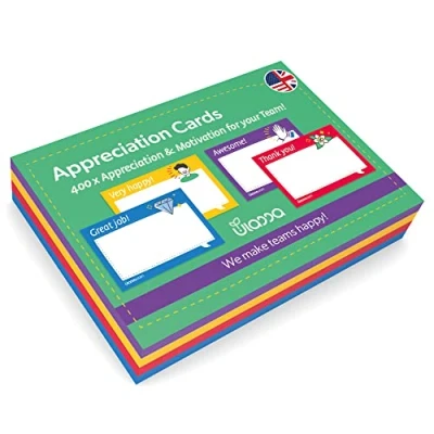 Afbeelding van Ulassa Kudos kaarten, 400 Kudo DIN A7, Engelse versie, geweldige kaartenset, kaarten om waardering, lof en motivatie in het team te verhogen, bedankkaarten, lofkaarten