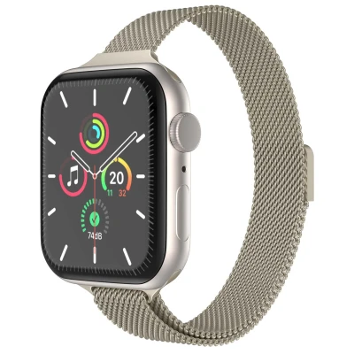 Afbeelding van Apple Watch bandje Milanees Goud Geschikt voor Series1/2/3/4/5/6/7/8/9/10/SE (38/40/41 mm) Series 10 (42 Champagne Black Friday