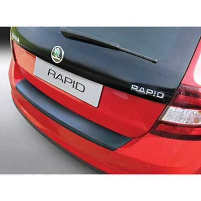 Afbeelding van RGM ABS Achterbumper beschermlijst passend voor Skoda Rapid Spaceback 2013 2019 Zwart