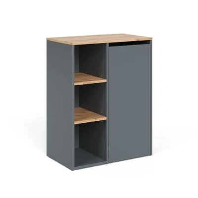 Afbeelding van Vicco ViktorBadkamerkast 68 x 88.2 cm met open vakken Antraciet/gouden eik