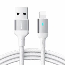 Afbeelding van Joyroom USB naar Lightning kabel met diode 1,2m geweven wit