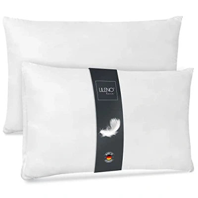 Afbeelding van LILENO HOME Verenkussen 40 x 80 cm, set van 2, kussen veren als hoofdkussen, slaapkussen en bedkussen, perfect voor mensen met een allergie kinderen, 750 g