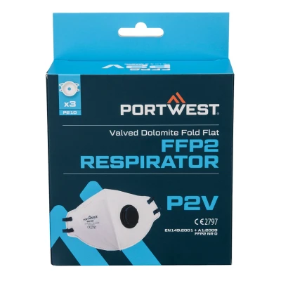 Afbeelding van FFP2 Platgevouwen Dolomite Masker (PK3) maat , White