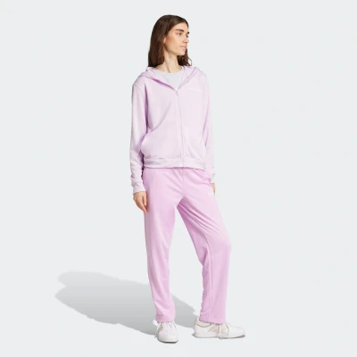 Afbeelding van adidas Sportswear Essentials Linear SET Trainingspak, Dames, Maat: Large, Ice lavender