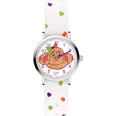 Afbeelding van Cool Time Kids polshorloge met nylon armband, wit, Eén maat, modern