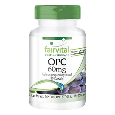 Afbeelding van Fairvital OPC 60mg VEGAN 60 capsules druivenpit extract voedingssupplement oligomere proanthocyanidine