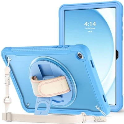 Afbeelding van ProCase Schokbestendige hoes voor Samsung Galaxy Tab A9+ /A9 Plus 11 inch 2023 (SM X210), robuuste beschermhoes met polslus, 360 draaistandaard, standaard, cover, case A9+/A9