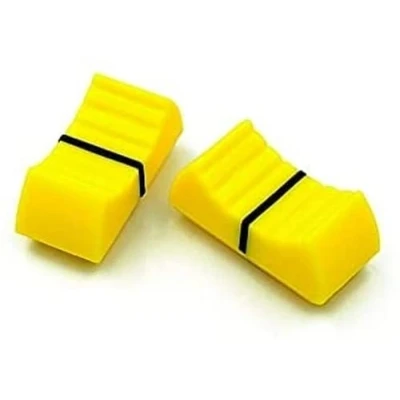 Afbeelding van 10 stuks binnengat 8 mm mixer schuifregelaar fader knop vervanging, geschikt voor Yamaha Soundcraft BEHRINGER (geel)