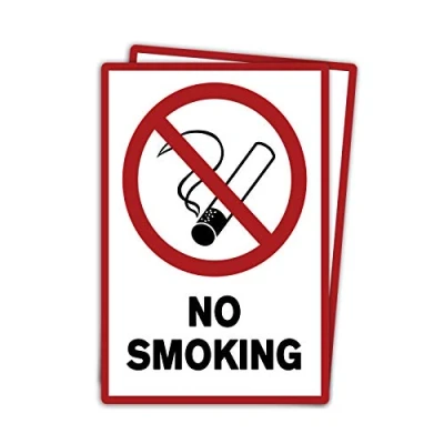 Afbeelding van 2 stuks No Smoking/roken schild 20 x 30 cm van stevig pvc hardschuimplaat 3 mm met uv bescherming STROBO