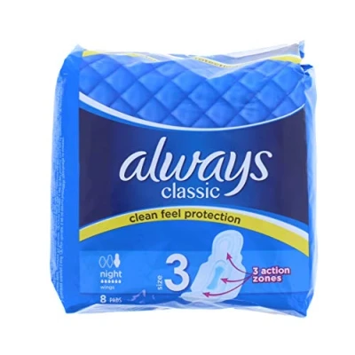 Afbeelding van Always Maandverband met vleugels (Maat 3) Classic Night 8 stuks