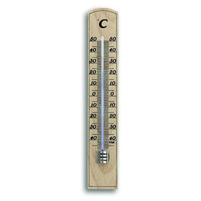 Afbeelding van TFA Dostmann analoge binnenthermometer, 12.1004, gemaakt van massief beukenhout, made in Germany, hoge nauwkeurigheid, (L) 35 x (B) 15 (H) 206 mm