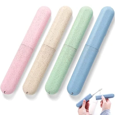Afbeelding van Yueser Tandenborstelhoes, 4 stuks reizen tandenborstelhouder draagbare tandenborstel opbergkoffer cover draagtas plastic opbergdoos voor doos