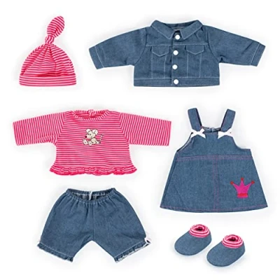 Afbeelding van Bayer Design 84618AA Poppenkleding meerdelig,rood, blauw, roze
