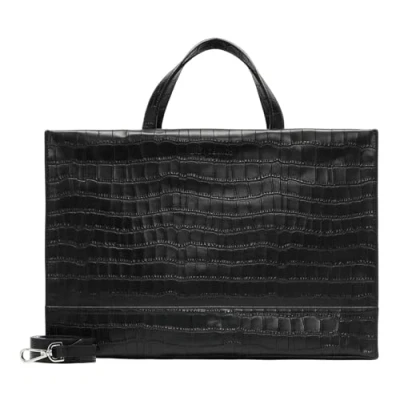 Afbeelding van Liebeskind Berlin L Lou 2 New Croco Satchel voor dames, zwart, zwart