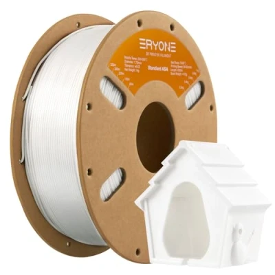 Afbeelding van ERYONE Filament ASA 1.75mm +/ 0.03mm, 3D Printer Perfect for Printing Outdoor Functional Parts, 1kg / Spool, White
