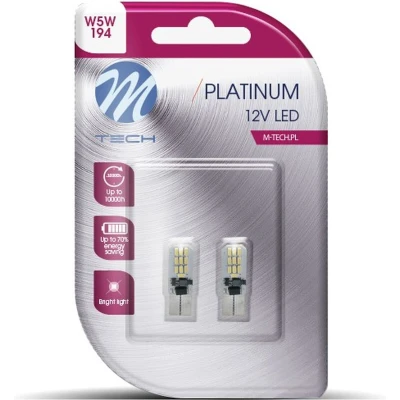 Afbeelding van M Tech Led W5W 12V Platinum 20x diode Canbus Wit Set