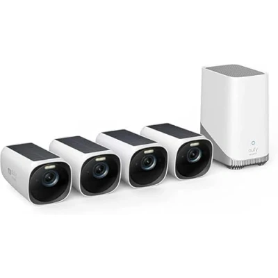 Afbeelding van eufy Security S3 Pro 4 + 1 set, 4K draadloze wifi bewakingscamera voor buiten, met zonnepaneel, MaxColor nachtzicht, AI gezichtsherkenning, lokale opslag, geen maandelijkse kosten