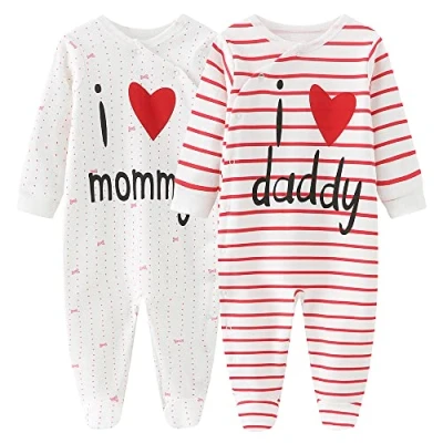 Afbeelding van MIXIA Babykleding Unisex Pasgeboren Baby Groeien Onesies voor jongens en meisjes 0 24 maanden, liefde papa &amp; mama, 3 Maanden