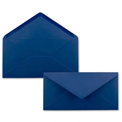 Afbeelding van FarbenFroh van GUSTAV NEUSER enveloppen, 100 donkerblauw/nachtblauw, DIN lang, 110 x 220 mm (11 22 cm), natte plakrand zonder venster, ideaal voor uitnodigingskaarten