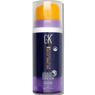 Afbeelding van GK HAIR Global Keratin Leave In Bombshell Purple Cream (3.4 Fl Oz / 100ml) Conditioning Smoothing Moisturizing Frizz Control Voor Beschadigd Blond Haar Verwijdert