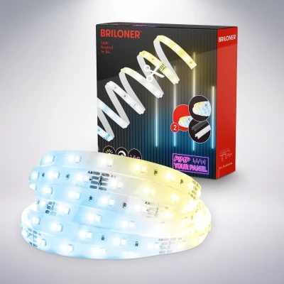 Afbeelding van Briloner Pimp your Panel LED Strip uitbreidingsset 2,6m 8021294 CCT Inkortbaar Zelfklevend Verlengbaar 262,5 x 1 cm