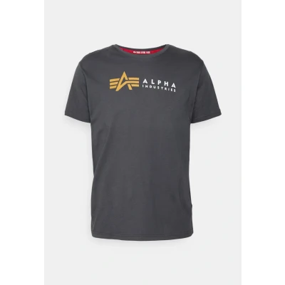 Afbeelding van Alpha Industries Label Tshirt print, Heren, Maat: XXL, Grey black