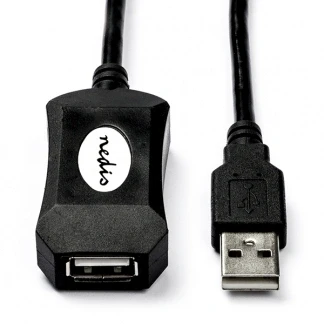 Afbeelding van Actieve USB verlengkabel 10 meter 2.0 (480 Mpbs, 100% koper)