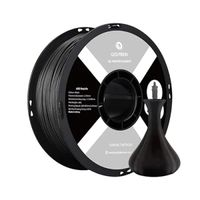 Afbeelding van QIDI TECH ABS Rapido Filament 1.75mm, 3D Printer 1kg Spoel (2.2lbs), Geschikt Voor High Speed Printing, de Meeste FDM Printers Printers, Zeer Resistent, Zwart