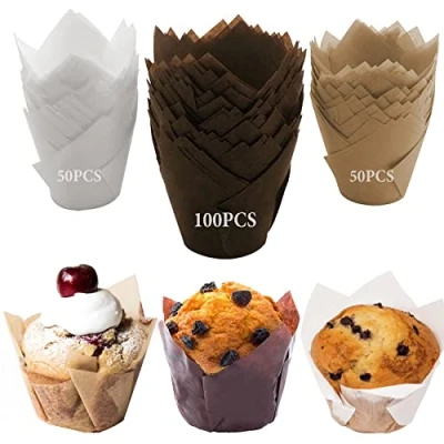 Afbeelding van LUZOON Muffinvormpjes, papier, 200 stuks, cupcake, bakbekers, muffinvorm, muffins, papieren vormpjes voor bruiloft, verjaardag, feest (200 ①)