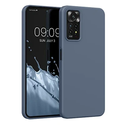 Afbeelding van kwmobile telefoonhoesje geschikt voor Xiaomi Redmi Note 11 Pro / (5G) 12 (4G) Hoesje met siliconen coating Smartphone case in blauwgrijs