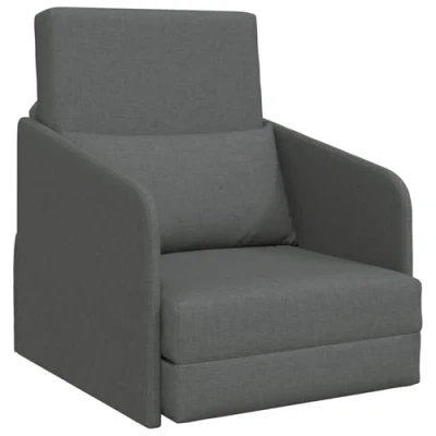 Afbeelding van vidaXL Vloer Sofa Bed 2 in 1 Donkergrijs 65x80x83 cm Stof