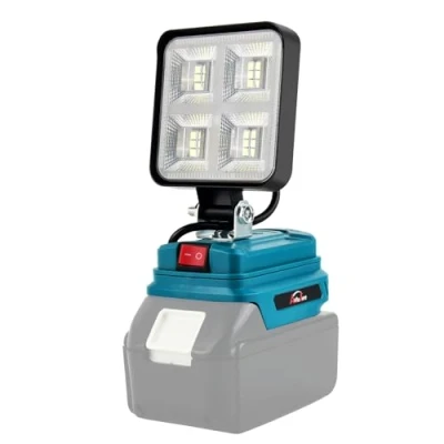 Afbeelding van AUTOJARE Acculamp voor Makita, 3 inch, 18 V, 40 W, draadloze schijnwerper, lamp met 2 USB opladers, draagbare led werklamp autoreparatie, thuisverlichting, camping, vissen (geen accu)