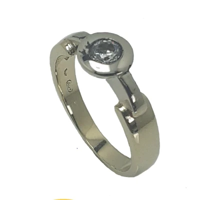 Afbeelding van Ring wit en geel goud 14 karaat diamant Verlinden juwelier
