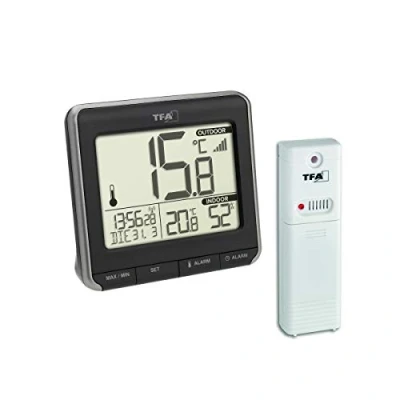 Afbeelding van TFA Dostmann PRIO Draadloze thermometer digitaal Zwart, Wit