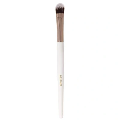 Afbeelding van DESSINES MakeUp kwast, veganistisch professionele kwast van natuurlijk houten handvat (wit/goud) (oogschaduw shader TU783)