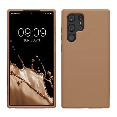 Afbeelding van kwmobile telefoonhoesje compatibel met Samsung Galaxy S22 Ultra hoesje Zachte case voor smartphone Back cover in cappuccino