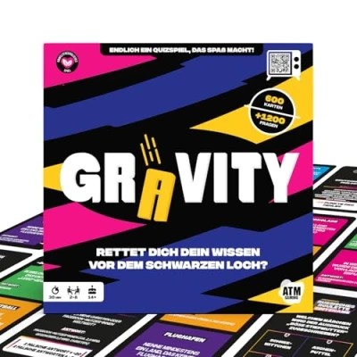 Afbeelding van Gravity gezelschapsspel, strategie en kennisspel, quizspel voor algemene kennis met vrienden familie, bordspel volwassenen, 2 tot 8 spelers