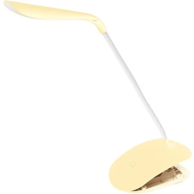 Afbeelding van PLATINET 3.5W LED Bureaulamp / Tafellamp, Dimmerregeling, Flexibele arm met Clip Geel