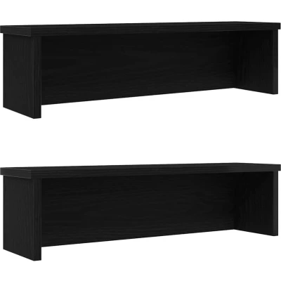 Afbeelding van vidaXL Keukenrekken stapelbaar 2 st 60x15x16 cm zwart