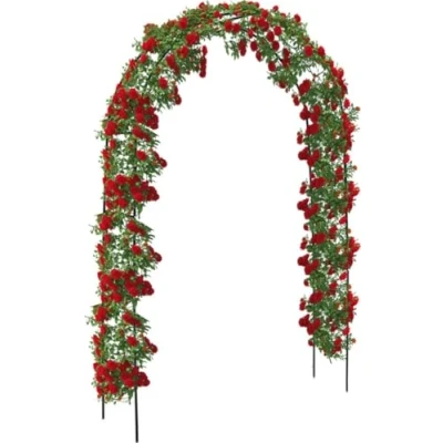 Afbeelding van Infinity Goods Rozenboog Tuinboog Rankhulp Bloemenboog Voor klimplanten Metaal 240 x 140 38 cm Zwart