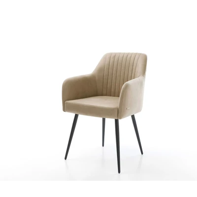 Afbeelding van Armleunstoel Greg Flex 4 poot conisch zwart beige vintage