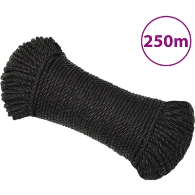 Afbeelding van vidaXL Werktouw 6 mm 250 m polypropeen zwart