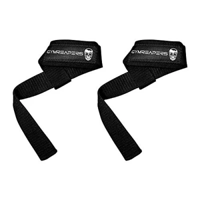 Afbeelding van Gymreapers Polsbanden voor gewichtheffen, bodybuilding, powerlifting, krachttraining, deadlifts gewatteerd neopreen met 45,7 cm katoen (zwart)