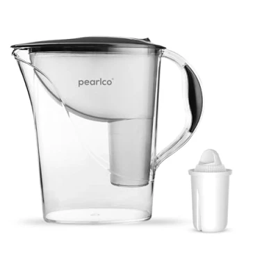 Afbeelding van PearlCo Waterfilter Standard (antraciet) met 1 universal Classic filterpatroon past bij Brita