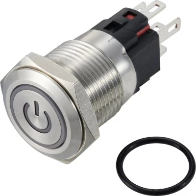 Afbeelding van TRU COMPONENTS TC 12647416 Drukschakelaar 250 V/AC 3 A 1x uit/(aan) IP65 Rood Continu RVS 1 stuk(s)