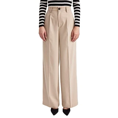 Afbeelding van DeFacto Casual gebreide broek voor dames, joggingbroek standaard pasvorm dames joggingbroek, joggingpak vrouw, beige, 38