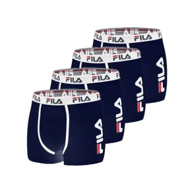 Afbeelding van Fila Boxershorts voor heren, katoen, ademend, stretch (4 stuks), maat XL, Nv, XL