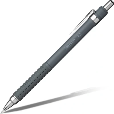 Afbeelding van Aristo Ar 85711 Vulpotlood Mat Grijs 0,5 Rubberengrip, Metalen Clip