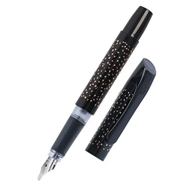 Afbeelding van Online Campus Spotlights, inktvulling, standaard inktpatronen, hoogwaardige Iridium veer M, ergonomische softtouch greep, geschikt voor mensen met een allergie Kalligrafie 1,8 mm zwart
