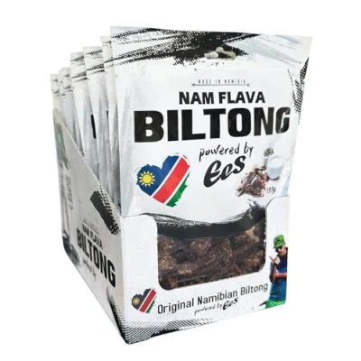Afbeelding van Nam Flava Original Biltong van Namibie 1,2 kg (12x100 g) Gedroogd vlees, Beef Jerky, veel eiwitten